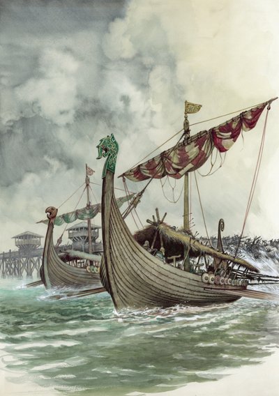 ロンドン橋は1014年にオラフザノースマンが率いるバイキング攻撃で引き下げられました 作： Peter Jackson
